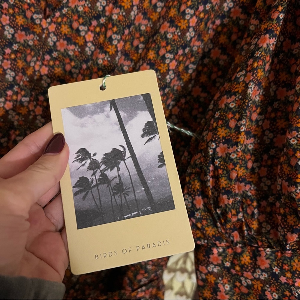 BNWT Trovata birds of paradise ARDEN DRESS CARDINAL DITSY size L floral CL - Picture 9 of 11